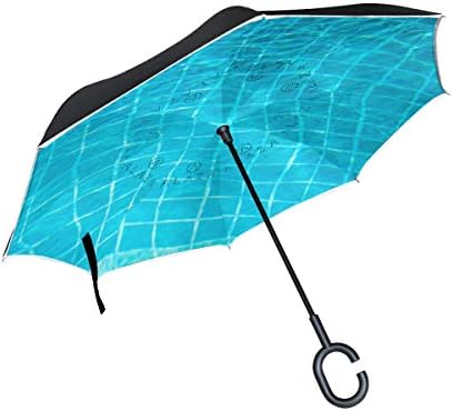 Çift Ters Şemsiye Araba Ters Şemsiye Ters Katlanır Seyahat Şemsiye Süper Su Geçirmez C-Şekilli Kolu ile