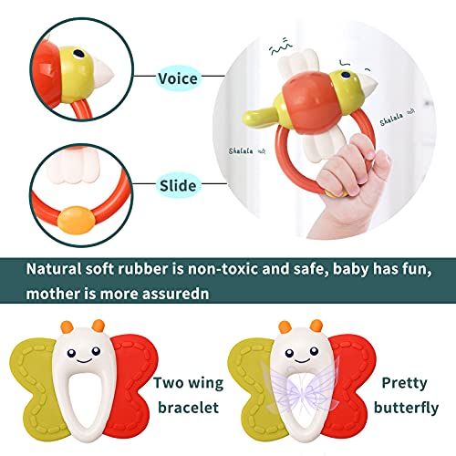 Bebek Çıngırak Diş çıkartma oyuncakları-13 ADET bebek oyuncakları 0-6 Ay Bebek Çıngıraklar Shaker Saklama Kutusu ile, BPA Ücretsiz