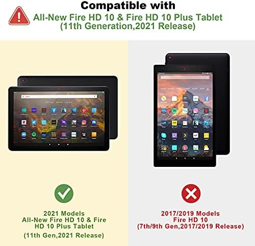 Kindle Fire HD 10 Tablet Kılıfı ve Fire HD 10 Plus Kılıfı (11. Nesil, 2021 Model Sürümü), Otomatik Uyku/Uyandırma Fire HD 10