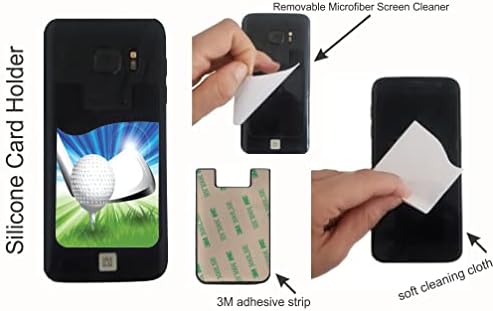 Tee Tasarımlı Golf Topu-Telefonun Arkası için, Kredi Kartı Tutucusu, Telefon Cüzdanı ve Cep Telefonu için iPhone Kart Tutucu/Kart