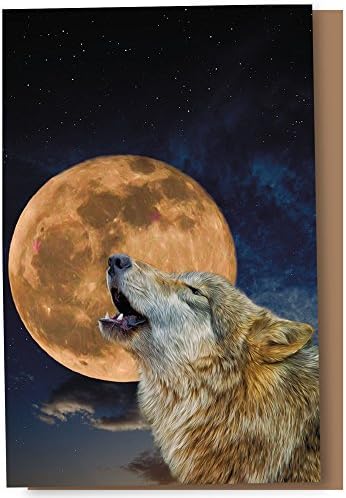 Ağaçsız Selamlar EcoNotes 12 Count One Wolf Moon All Occasion Zarflı Not Kartı Seti, 4 x 6 İnç (FS56312)