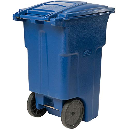 5 Paket! 255 Qt. / 64 Galon / 240 Litre Mavi Döner Kalıplı Tekerlekli Dikdörtgen Çöp Tenekesi Kapaklı. Çöp kutusu Mutfak çöp
