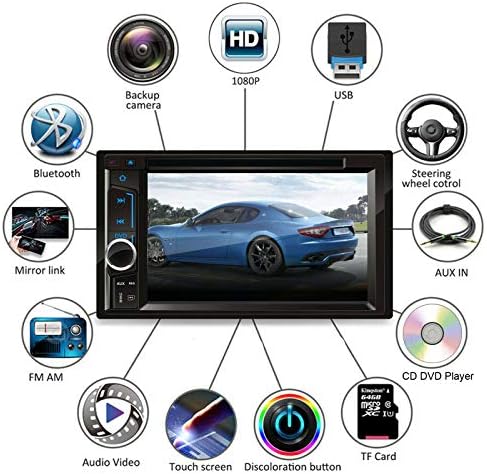 Chrysler 200 (2011-2014) için Yedekleme Kameralı 2 Din Araba Stereo DVD Dokunmatik Ekran, Bluetooth Arama ve Ses, 6.2 Monitör,