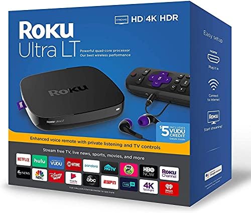 Roku Ultra LT Akışlı Medya Oynatıcı 4K/ HD / HDR w / 4K HDMI Kablosu