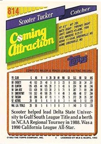 1993 Topps Altın Beyzbol 814 Scooter Tucker Houston Astros Topps Şirketinden Resmi MLB Ticaret Kartı