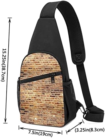 Tek kollu sırt çantası Endüstriyel Tuğla Duvar Arka Plan tek kollu çanta Crossbody omuzdan askili çanta Seyahat Yürüyüş Göğüs