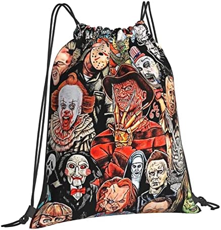 Korku film karakterleri ipli sırt çantası su geçirmez dize çanta sırt çantası Sackpack spor salonu spor piknik için