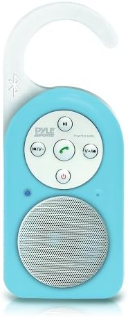 PYLE PWPBT10BL Bluetooth Kablosuz Su Geçirmez Duş Hoparlörü, Çağrı Yanıtlama için Dahili Mikrofonlu (Mavi)