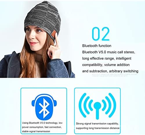 HONGER Bluetooth Bere V5. 0 Bluetooth Şapka erkek Kadın Hediyeler Kablosuz Bluetooth Örgü Kap Yıkanabilir Bluetooth Kulaklık