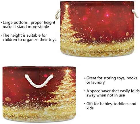 xigua Glitter Noel Ağacı Oyuncak Sepeti saklama kutusu Kolları ile, Katlanabilir çamaşır Sepeti Dolap Kumaş Organizatör Sepetleri