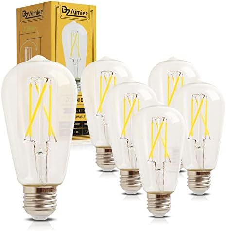 LED Edison Ampuller, 6 W, Eşdeğer 60 W, Yüksek Parlaklık Günışığı Beyaz ST58 Antik LED Filament Ampuller, E26 Orta Taban, Kısılabilir,