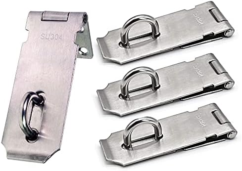 2 Paket 5 inç Kapı Hasp Mandalı Kilidi Paslanmaz Çelik Hasp Kilidi Ağır Güvenlik Asma Kilit Toka Donanım Hasps Döken Kapılar