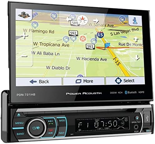 Güç Akustik PDN-721HB Tek DİN Bluetooth In-Dash DVD / CD / AM / FM Araç Stereo Alıcısı w/ 7 Dokunmatik Ekran ve Navigasyon,