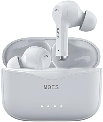 MQES Aktif Gürültü Iptal kablosuz Kulaklıklar, kulak içi kulaklıklar Bluetooth 5.2, Dahili 4 mic Kulaklık, Dokunmatik Kontrol,