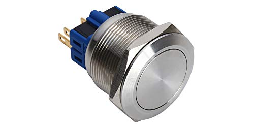 25mm Mandallama Metal Push Button Anahtarı Su Geçirmez,1NO 1NC, Paslanmaz Çelik, Pin Terminali (GQ25-11Z/S (Mandallama)
