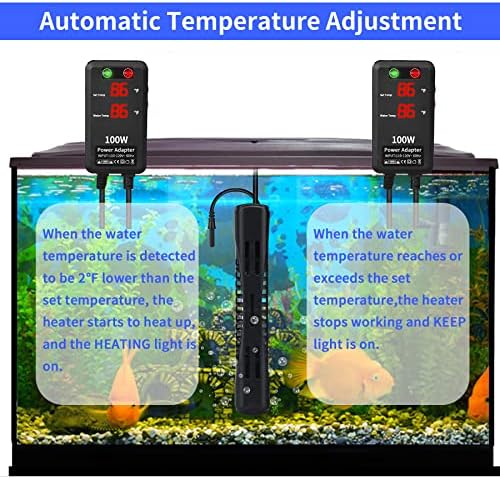 BınChang akvaryum ısıtıcı 100 W/300 W/500 W / 800 W Dalgıç balık tankı ısıtıcı ile Akıllı sıcaklık probu ve ayarlanabilir harici