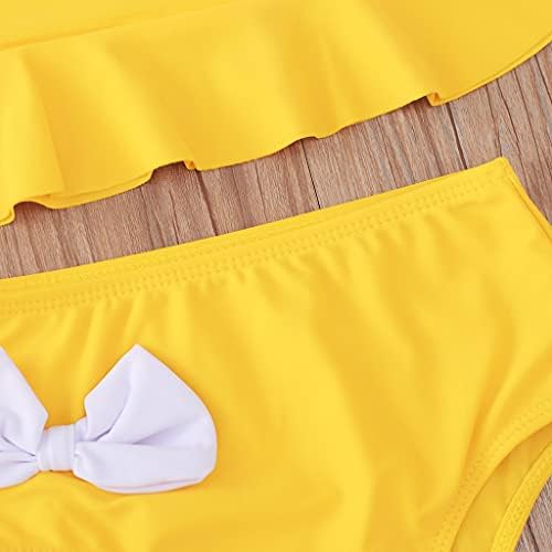 GENÇ yıldız Toddler Mayo Kız Mayo Kıyafetler Tek Parça Beachwear Mayo Plaj Bikini Fırfır 3M-4Y