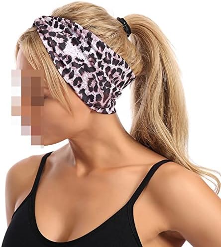 ASZX Çiçek Leopar Türban Düğüm Headwrap Spor Elastik Yoga Hairband Moda Unisex Kumaş Geniş Bandı 113 (Renk: 04, Boyutu: Bir
