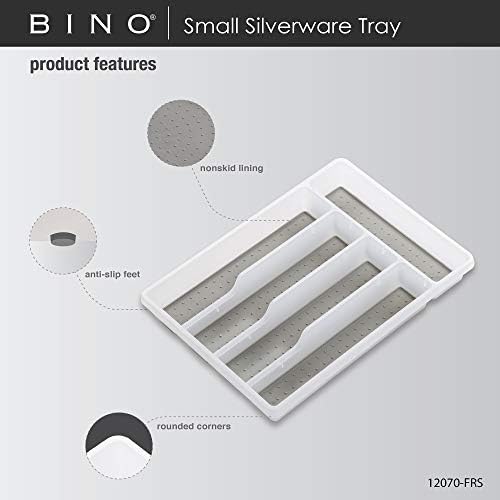 BINO 5 Yuvalı Gümüş Organizatör-Yumuşak Kavrama Astarlı Buzlu, Küçük Gereçler Çekmece Organizatörü