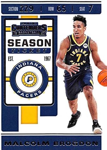 2019-20 Panini Yarışmacıları Sezon Bileti 74 Malcolm Brogdon Indiana Pacers NBA Basketbol Ticaret Kartı