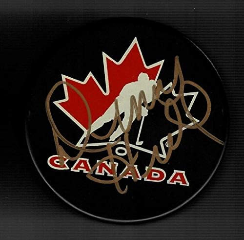 Dennis Hull İmzalı Team Canada Hatıra Hokey Diski Chicago Blackhawks-İmzalı NHL Pucks