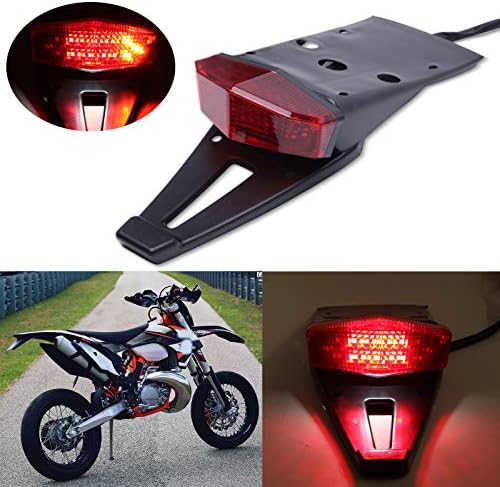 Arka çamurluk Dağı kırmızı LED kuyruk ışık fren lambası Dönüş sinyalleri plaka ışık ıçin özel Off-Road motosiklet Dirt Bike