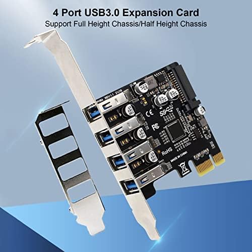 USB 3.0 PCIE Genişletme Kartı, PH64 2U / 4U Şasi Çift Güç Kaynağı 5G Oranı Vl805, Güç Modülü ile, dört Port PCI-E X1 ile Uyumlu