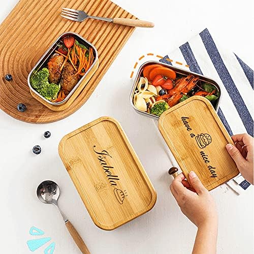 Kişiselleştirilmiş Öğle Yemeği Kutusu Özel Metin Paslanmaz Çelik Öğle Yemeği Kutusu Metal Sandviç Kutusu Çevre Dostu Gıda Konteyner