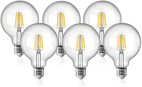 YANGE'S Vintage LED Küre Ampul, G80 Şeffaf Cam, Antika Edison Tarzı, 6000K Gün Işığı Beyazı, 2W / 4W / 6W / 8W E27 Dekoratif