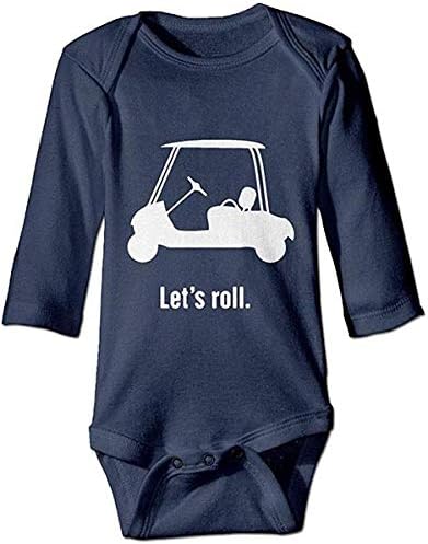 Hadi Golf arabası bebek Bodsuit uzun kollu tulum pamuk tulum kıyafetler rulo