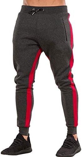 OuBER erkek Spor Jogger Pantolon Slim Fit Egzersiz Koşu Sweatpants Fermuarlı Cepler ile