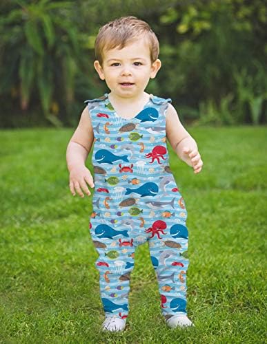 Kids4ever Yenidoğan Bebek Romper Dinozor Köpekbalığı Hayvan Tulum Sleveless Bodysuit Yaz Kıyafetler için 3-24 M Kız Erkek