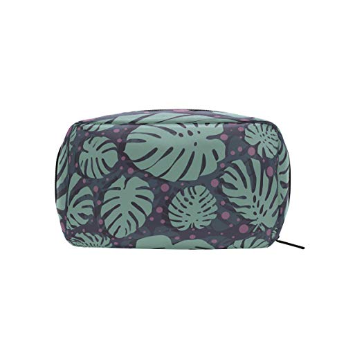 Unicey Palmiye Yaprakları Polka Noktalar Makyaj Çantaları Taşınabilir Tote Kozmetik Çantası seyahat kozmetik düzenleyici makyaj
