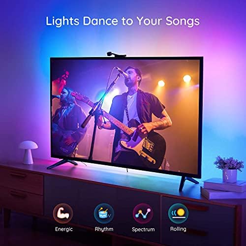 Kamera ile daldırma TV LED Arka Işıkları, 55-65 inç TV'ler için RGBIC Ortam Wi-Fi TV Arka Işıkları PC, Alexa ve Google Asistanı