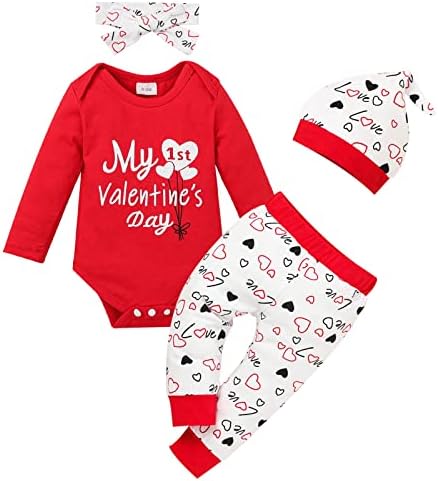 Bebek Bebek Kız Giysileri Yenidoğan Kıyafetler Ruffler Onesies + Çiçek Pantolon + Yay Bandı + Şapka 4 adet