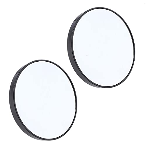 Bonarty 2 adet 15X Büyütme makyaj Aynası 2 Vantuz banyo Aynası Siyah