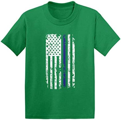 Haase Sınırsız Mavi Çizgi Amerikan Bayrağı-Destek Polis Bebek / Yürümeye Başlayan pamuklu jarse T-Shirt