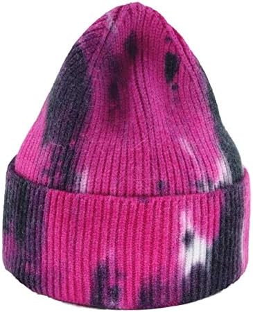 UIEGAR Kravat Boya Bere Yumuşak Kadınlar için Kış Örme Şapka Kafatası Kap