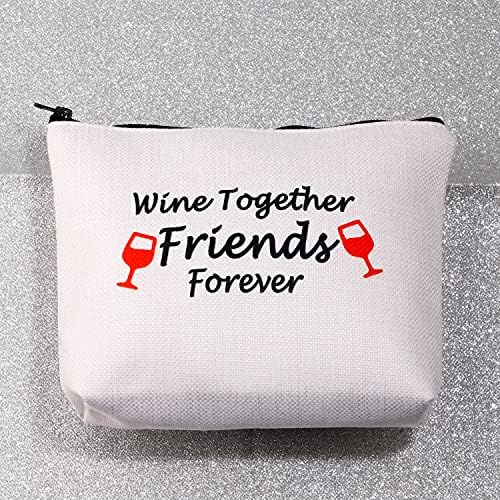 POFULL Dostluk Hediye Doğum Günü Hediyeleri Arkadaşlar için Şarap Birlikte Arkadaşlar Sonsuza Kadar Kozmetik Çantaları Kardeş