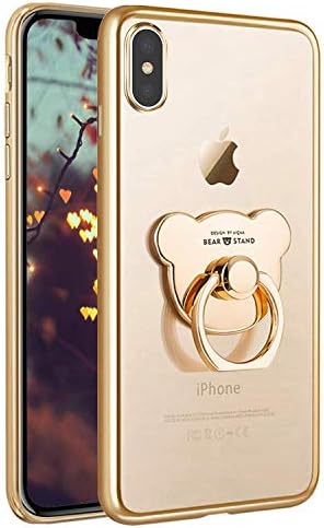 PHEZEN ile Uyumlu iPhone XS Max Durumda Kristal Temizle TPU Kılıf Yumuşak Silikon Kauçuk Kapak telefon kılıfı ile Ayı Yüzük