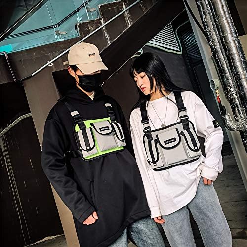 YEVHEV Göğüs Sırt Çantası Yansıtıcı Yelek Unisex Çanta Kılıfı Hip Hop Streetwear Çok cep
