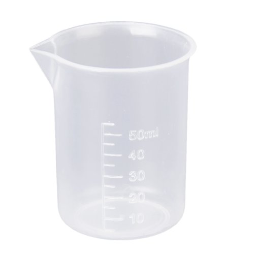 Homyl 2X50 ml Plastik Mezun Beher için Mutfak / Laboratuvar Ölçüm Testi