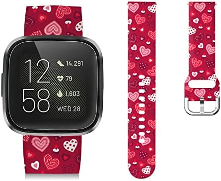 CRUTEIVB Sevgililer Günü saat kayışı ile Uyumlu Fitbit Versa 2 / Versa / Versa Lite Yumuşak Silikon Spor Kayış Yedek Bileklik
