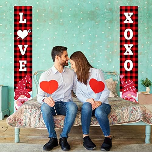 2 Parça sevgililer Günü Asılı Afiş Sevgililer Sundurma Burcu Sevgililer Günü Süslemeleri Ev için Kapalı Açık Karşılama Sundurma