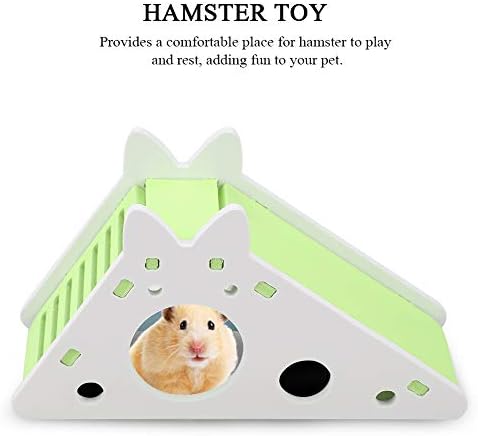 Binxory Ahşap Hamster Evi Dinlenme Yuva Slayt Meclisi ıle Tırmanma Merdiven Küçük Pet Egzersiz Oynarken Oyuncak (Yeşil)