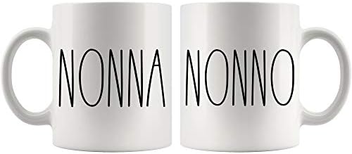 Nonna ve Nonno Çiftler Kahve Kupa Seti-Kişiselleştirilmiş Metin Rae Dunn Tarzı / Rae Dunn İlham-Nonna Ve Nonno Rae Dunn Çift