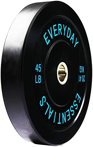 BalanceFrom Everyday Essentials Renk Kodlu Olimpik Tampon Plakası Ağırlık Plakası Çelik Göbek, siyah, Tek plaka