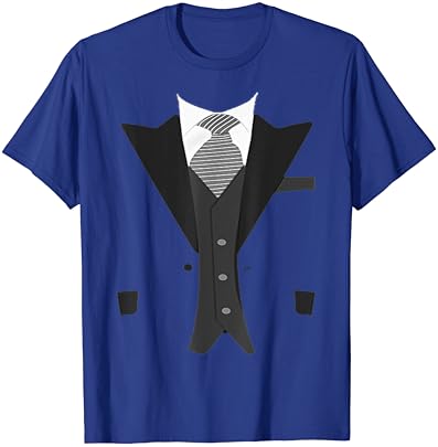 Komik sahte sahte takım elbise yelek ve kravat smokin T-shirt sanat hediye T-Shirt