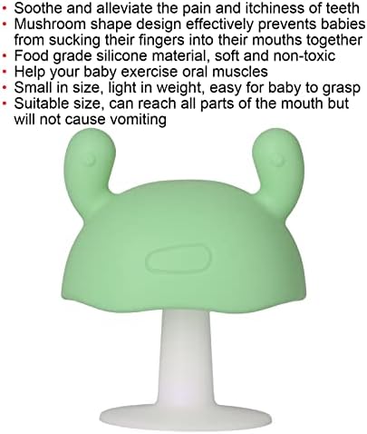 Gıda Sınıfı Bebek Diş Kaşıyıcı, küçük Mantar Şekli Bebek Diş Kaşıyıcı Oyuncak Ağrı Kaşıntı Kabartma için Bebek Üzerinde 4 Ay(yeşil)