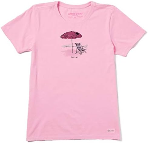 Hayat İyidir Womens Kırıcı Plaj / Okyanus Grafik T-Shirt, Fişini Çekin Mutlu Pembe, X-Küçük